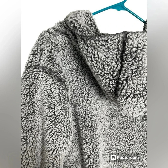 Victoria Secret Pink SHERPA CLAY GRAY CARDIGAN Jacket HOODIE XS/S Sweat Shirt - Picture 4 of 5